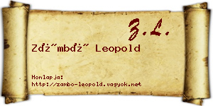Zámbó Leopold névjegykártya